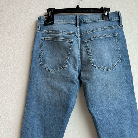 NWT J. Crew Flex Straight Fit Blue Solid Wash Medium Light Jeans Size 29 x 30 - Picture 5 of 8